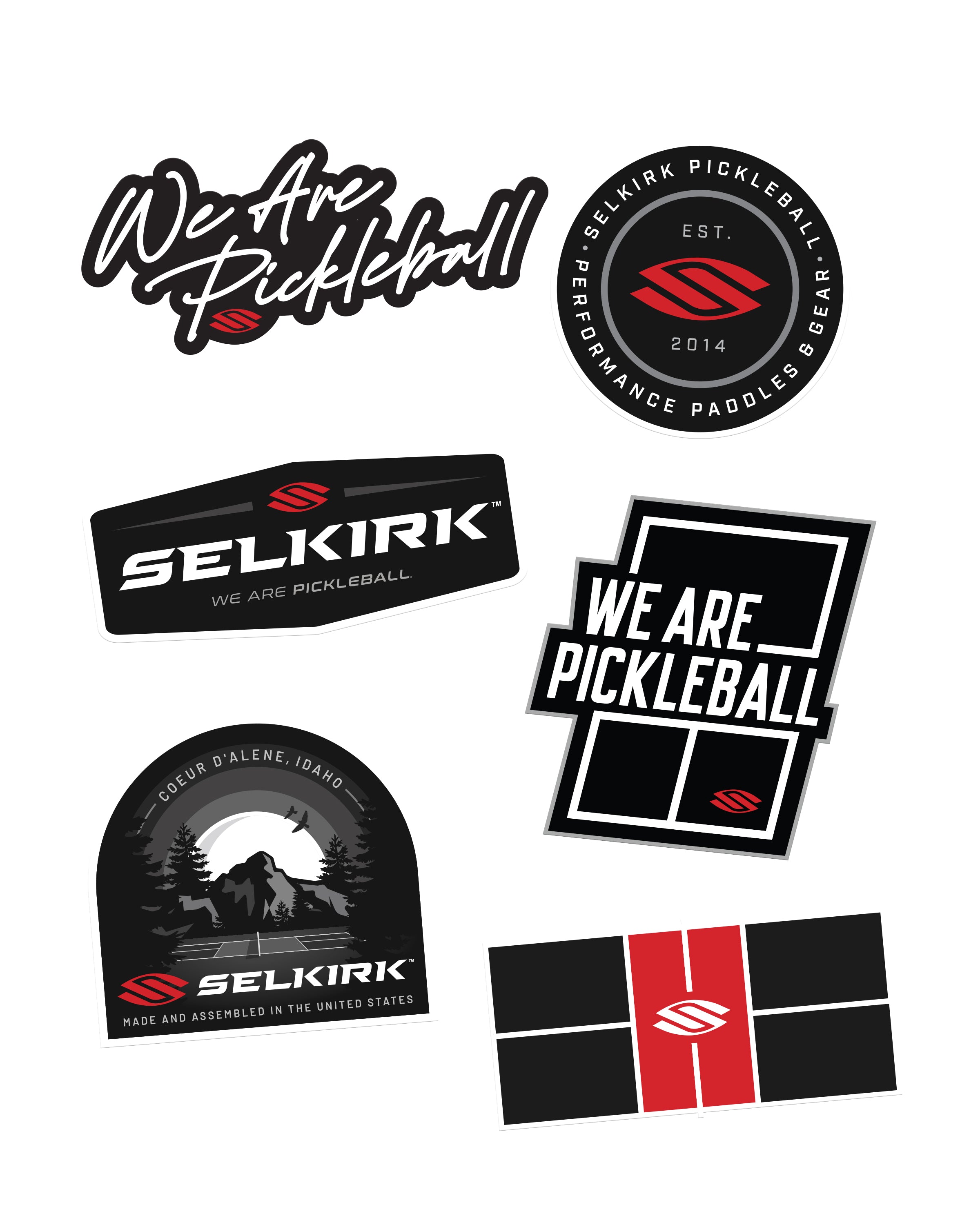 selkirk-sport-primary-red-stickers-set-di-6-adesivi-pickleball image 1