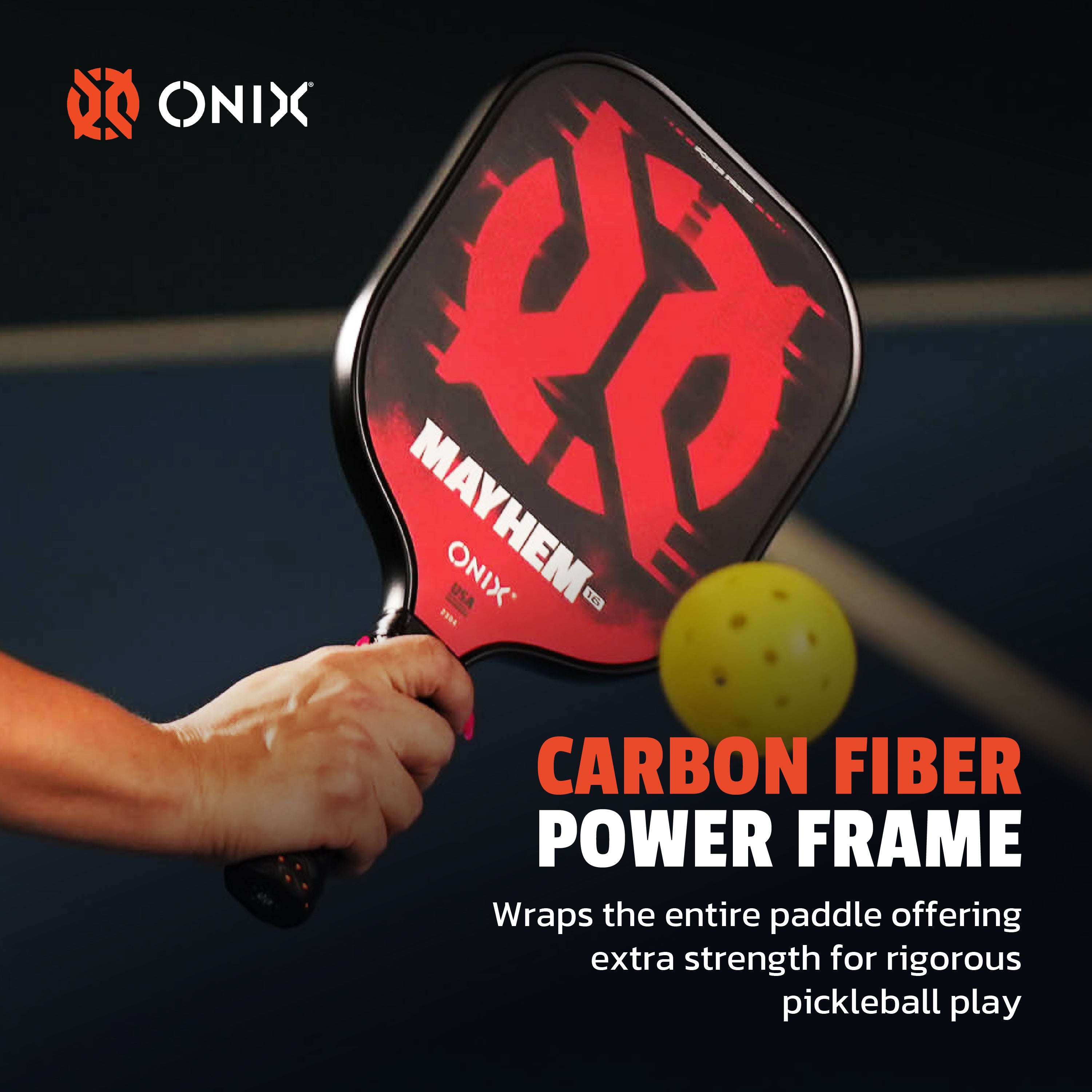 onix-mayhem-racchetta-pickleball-in-fibra-di-carbonio-nucleo-polipropilene-a-nid image 4